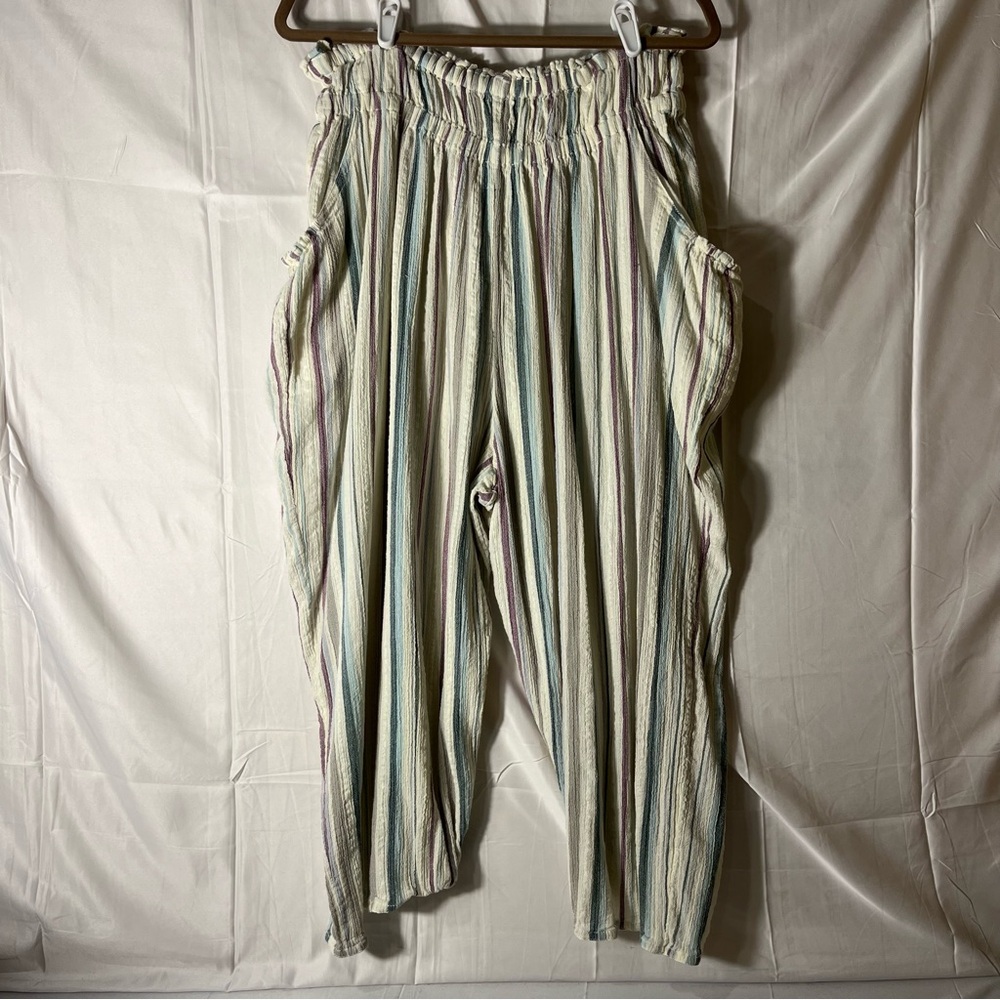 Free People Lust Over Yarn Dyed Pants in Sundrenched Stripes Size XL - Picture 3 of 8